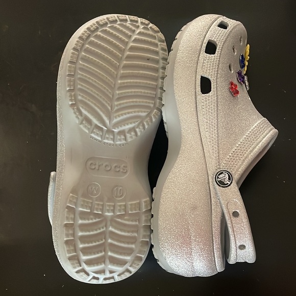 Crocs Clog Silver Sparkle M8/W10 - Picture 4 of 8